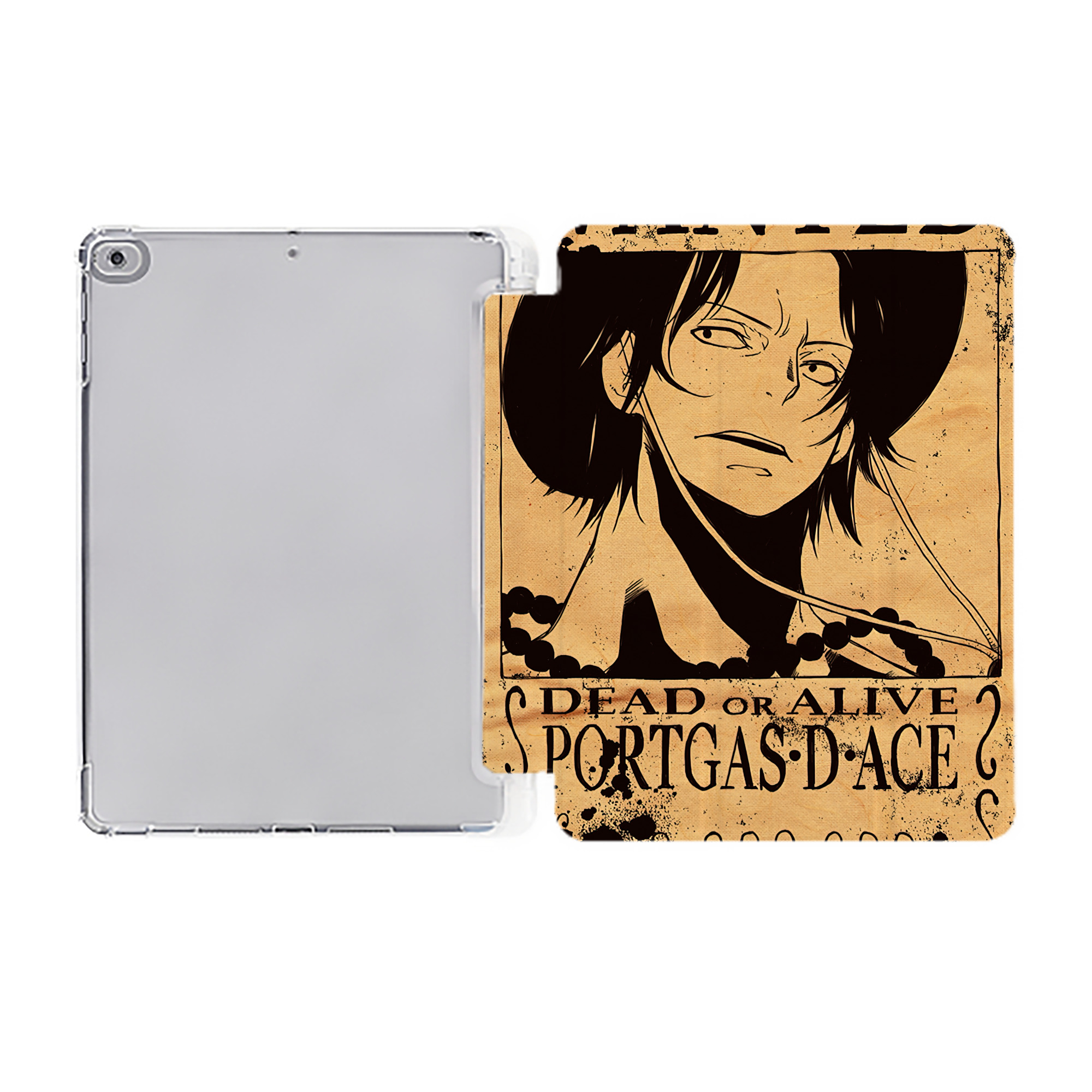 ワンピース ONE PIECE IPad ケース ペン収納付き 三つ折りスタンド PUレザー×シリコン 対応機種9.5/10.5/10.9インチ